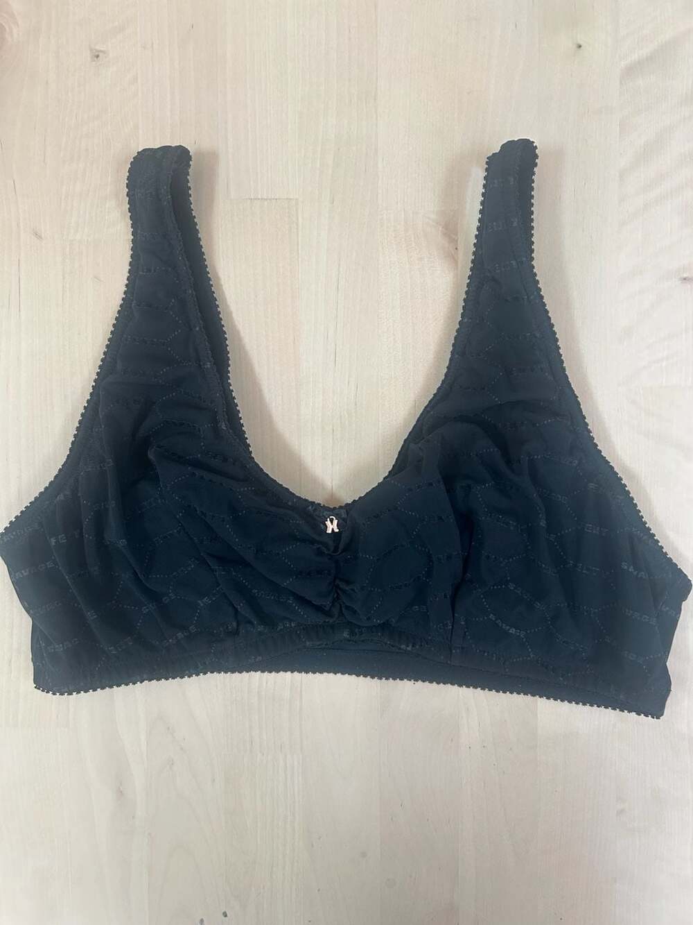Savage X Fenty Flocked Logo Mesh Bralette